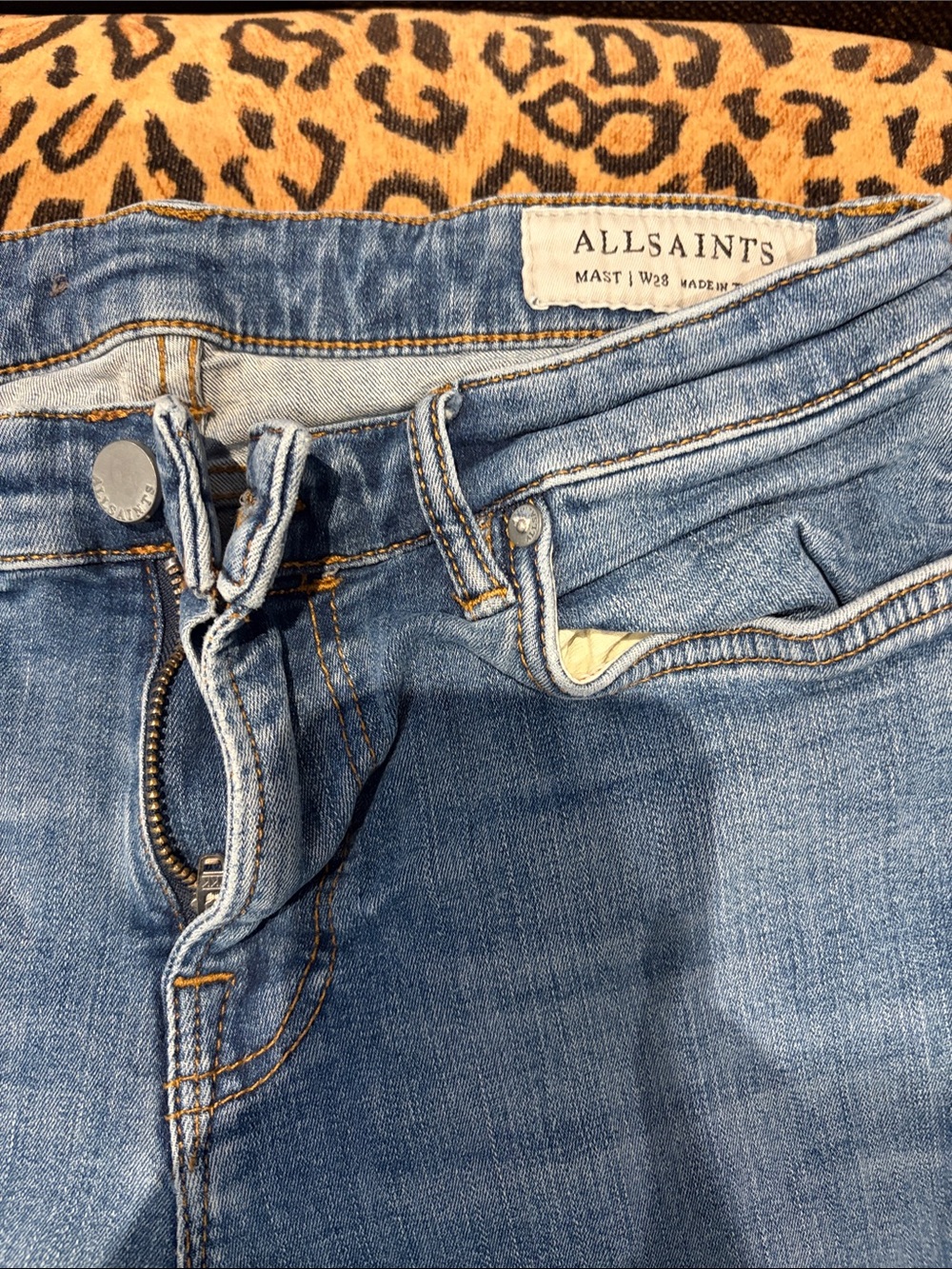 AllSaints High-Rise Light Blue Denim Jeans